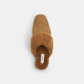 Sherpa Flat Mule In Signature Suede