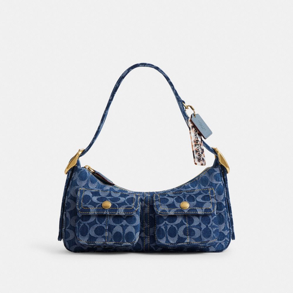 Cargo Shoulder Bag In Upcrafted Signature Denim