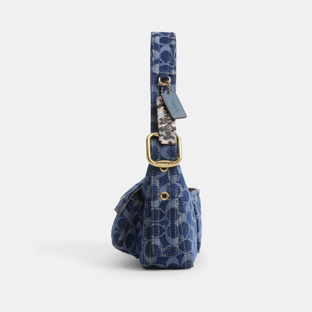 Cargo Shoulder Bag In Upcrafted Signature Denim