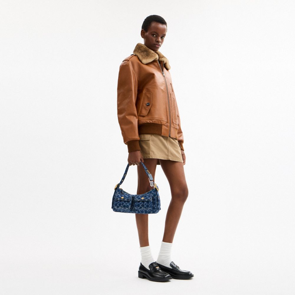 Cargo Shoulder Bag In Upcrafted Signature Denim