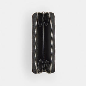 Zip Around Wallet In Checkerboard Upcrafted Leather