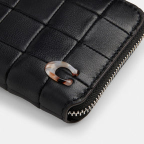 Zip Around Wallet In Checkerboard Upcrafted Leather