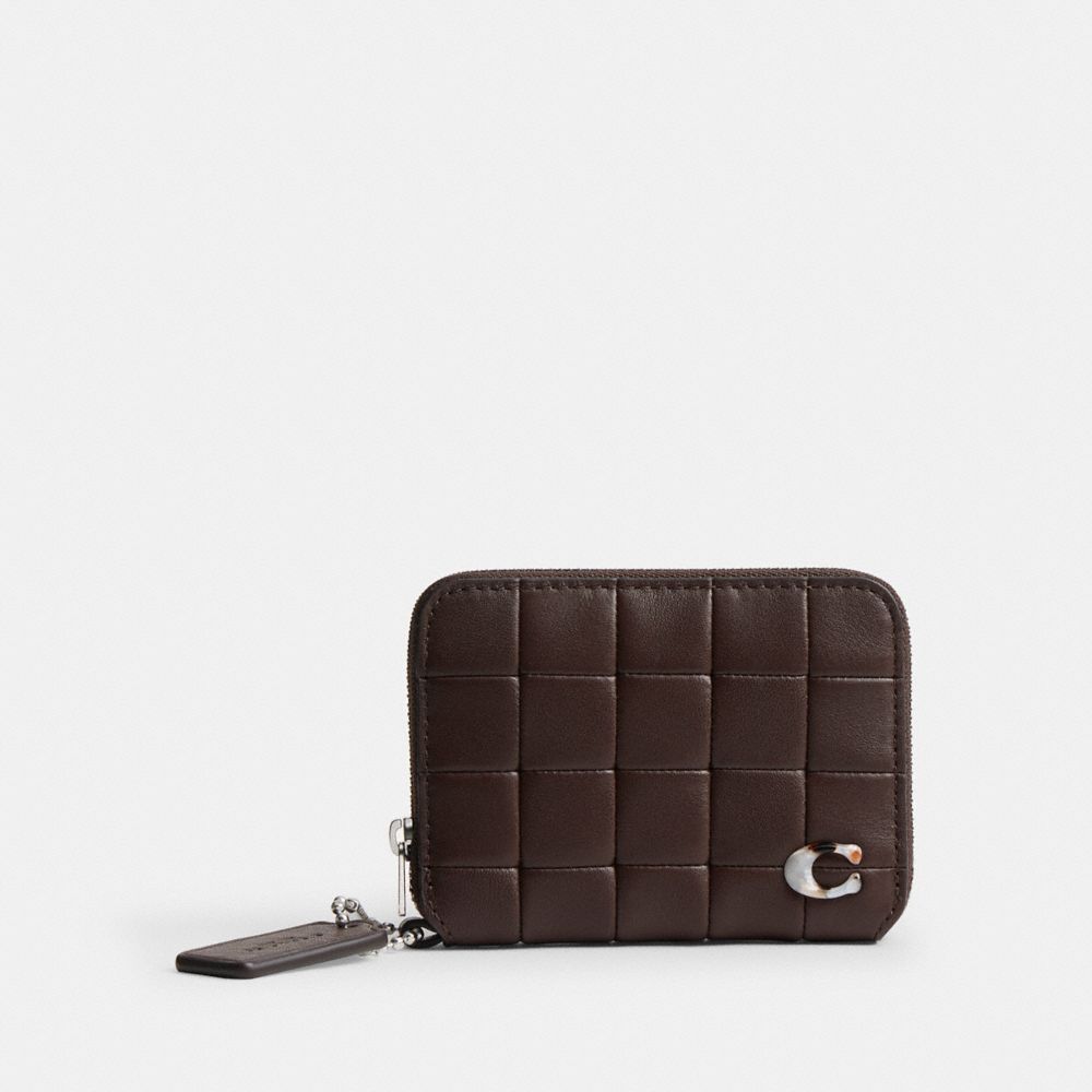 Zip Around Wallet In Checkerboard Upcrafted Leather