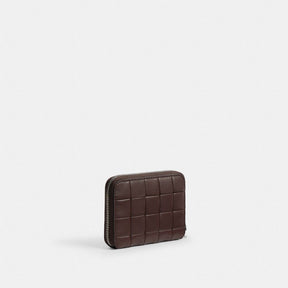 Zip Around Wallet In Checkerboard Upcrafted Leather