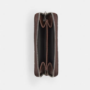 Zip Around Wallet In Checkerboard Upcrafted Leather