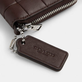Zip Around Wallet In Checkerboard Upcrafted Leather