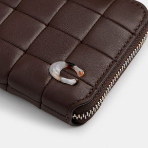 Zip Around Wallet In Checkerboard Upcrafted Leather