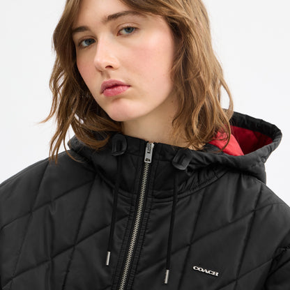 Quilted Blouson Hoodie