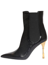 Balmain 95mm Moneta patent leather ankle boots