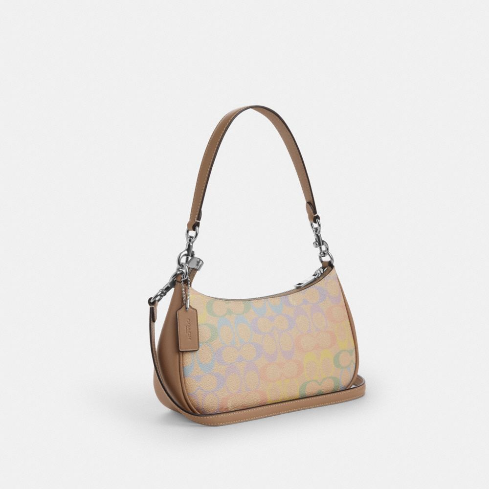 Teri Shoulder Bag In Rainbow Signature Canvas