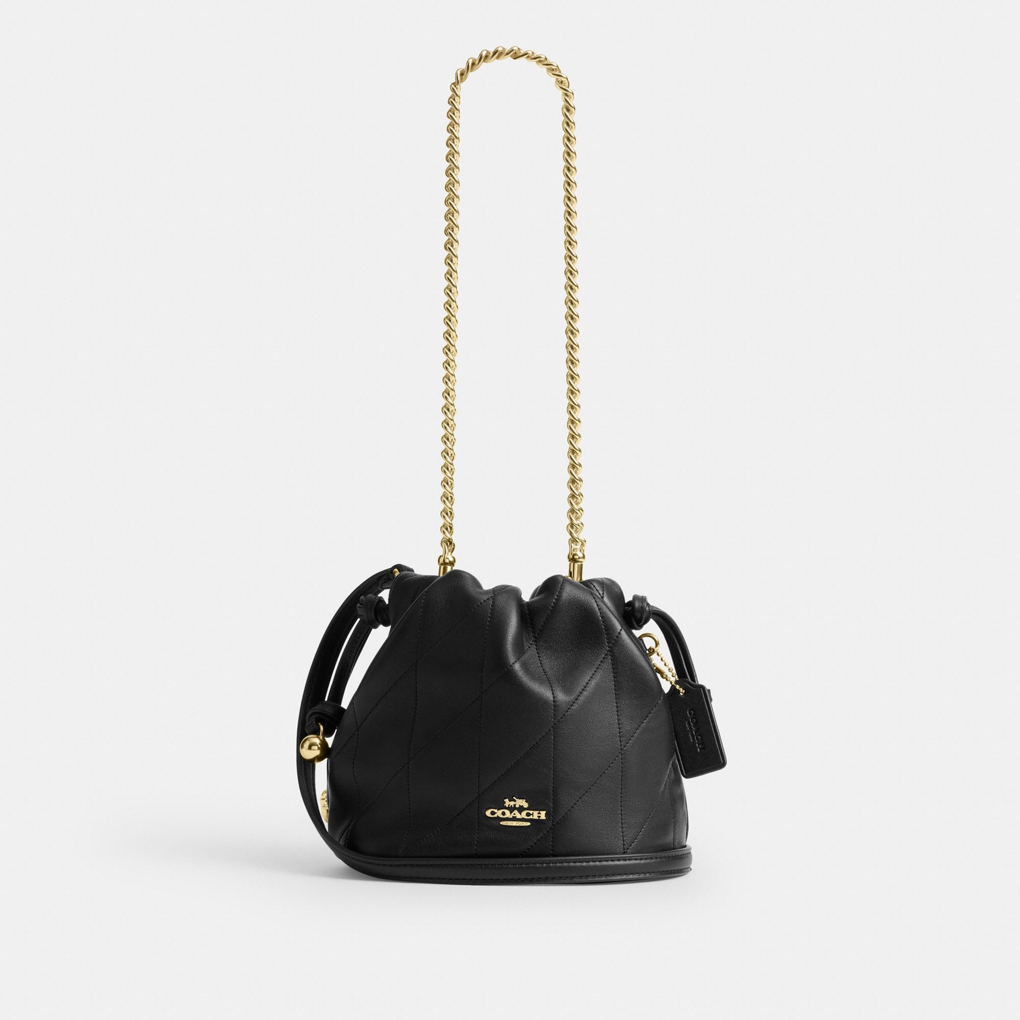 Faye Mini Drawstring Bag With Quilting