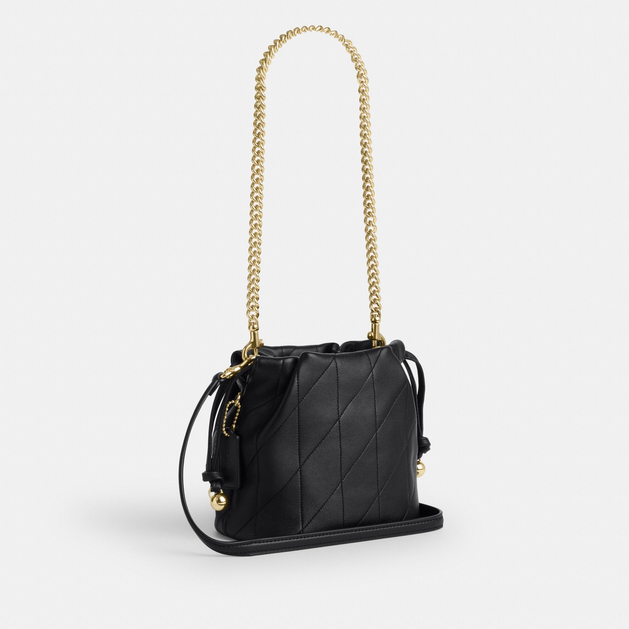 Faye Mini Drawstring Bag With Quilting