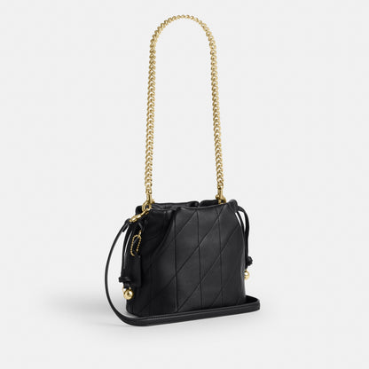 Faye Mini Drawstring Bag With Quilting