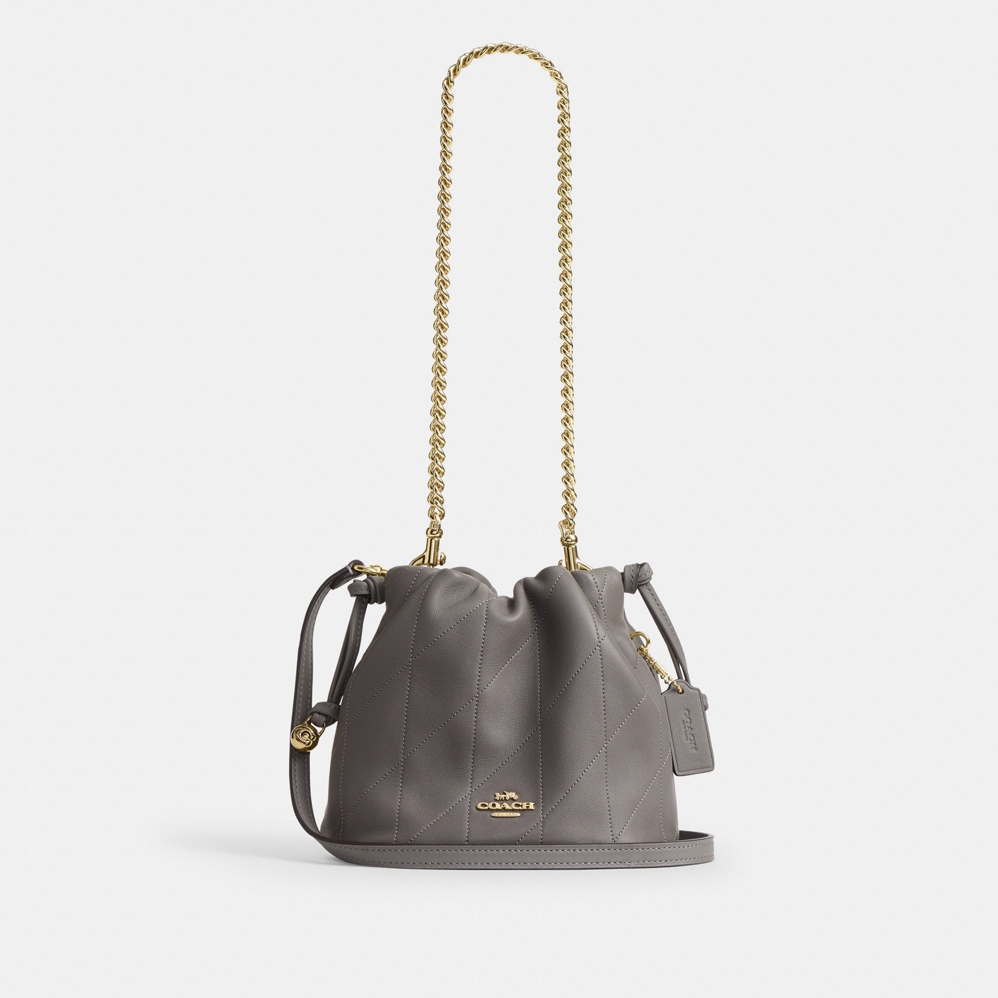 Faye Mini Drawstring Bag With Quilting
