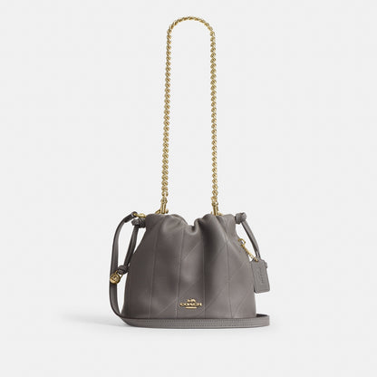 Faye Mini Drawstring Bag With Quilting