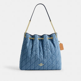 Evelyn Large Shoulder Bag In Regenerative Cotton With Quilting