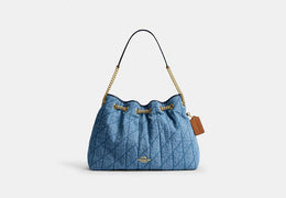Evelyn Shoulder Bag In Regenerative Cotton With Quilting