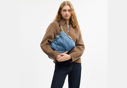 Evelyn Shoulder Bag In Regenerative Cotton With Quilting