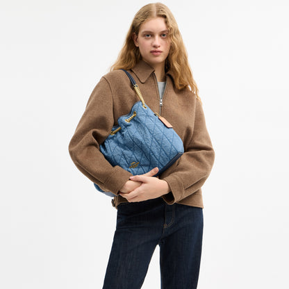 Evelyn Shoulder Bag In Regenerative Cotton With Quilting