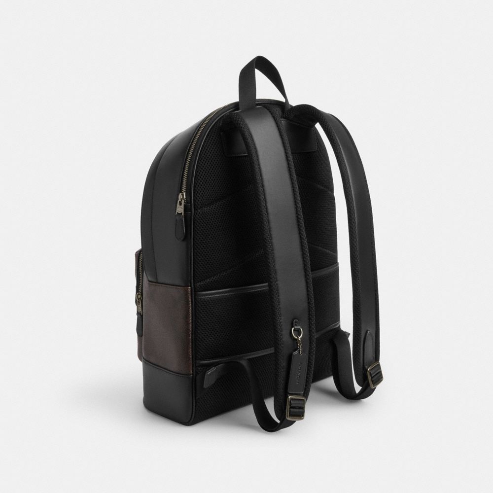 West Backpack In Signature Canvas With Varsity Stripe