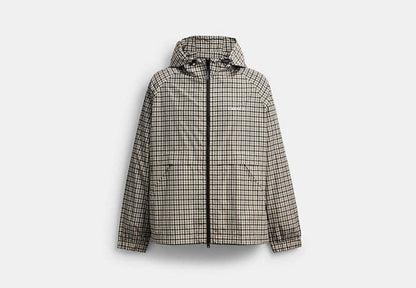 Plaid Windbreaker In Recycled Polyester