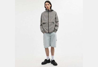 Plaid Windbreaker In Recycled Polyester