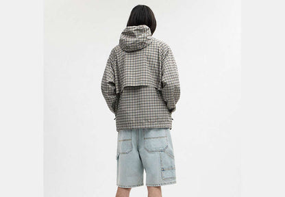 Plaid Windbreaker In Recycled Polyester