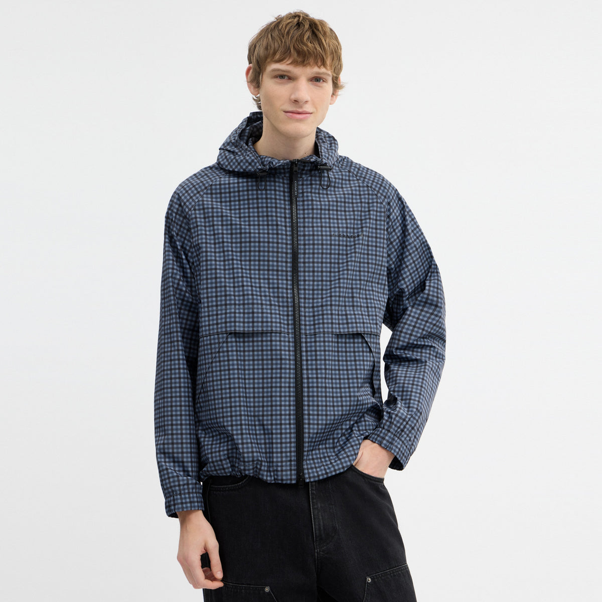 Plaid Windbreaker In Recycled Polyester