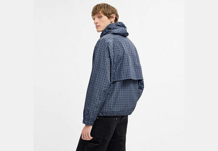 Plaid Windbreaker In Recycled Polyester