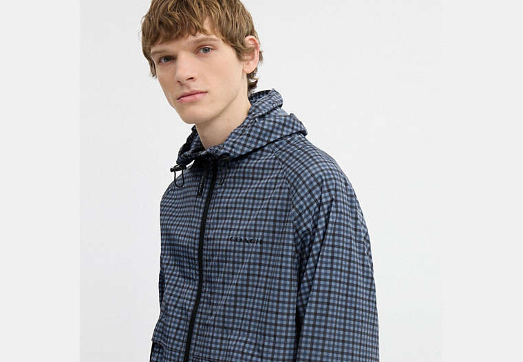 Plaid Windbreaker In Recycled Polyester