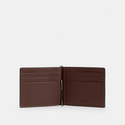 Slim Money Clip Billfold Wallet In Signature Leather
