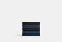 ID Billfold Wallet In Signature Canvas With Varsity Stripe