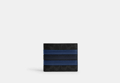ID Billfold Wallet In Signature Canvas With Varsity Stripe
