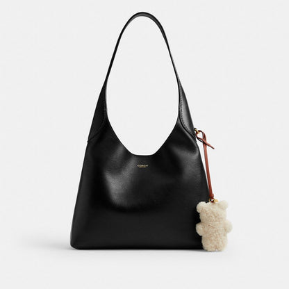 Bear Puffy Bag Charm In Shearling