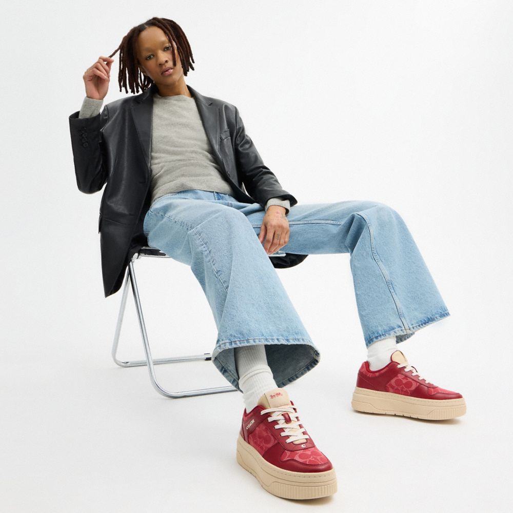 Platform Sneaker In Signature Denim