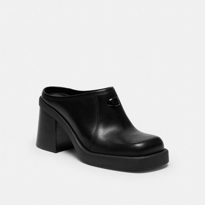 Sculpted C Heeled Mule In Loved Denim