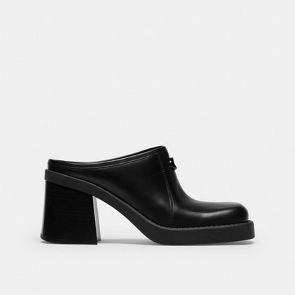 Sculpted C Heeled Mule In Loved Denim