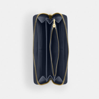 Long Zip Around Wallet In Signature Denim
