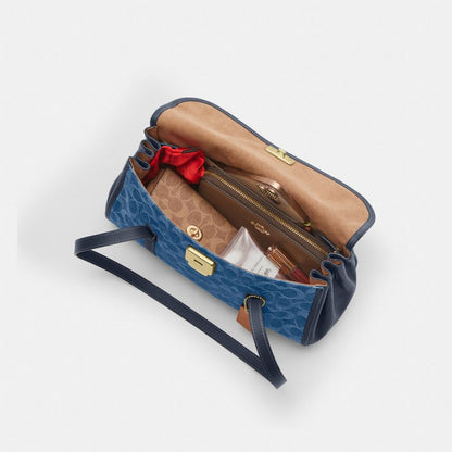 Bridget Flap Shoulder Bag In Signature Denim