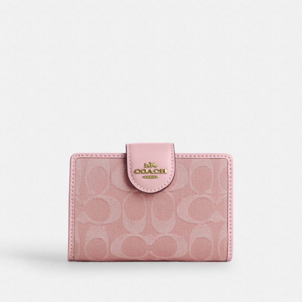 Medium Corner Zip Wallet With Gingham Print