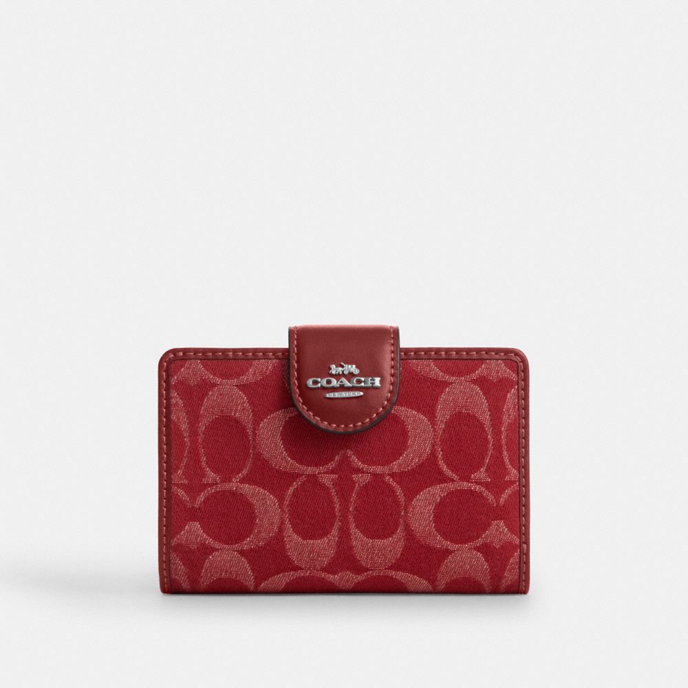 Medium Corner Zip Wallet With Gingham Print