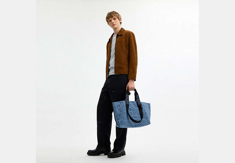 Small Tour Tote Bag In Signature Denim