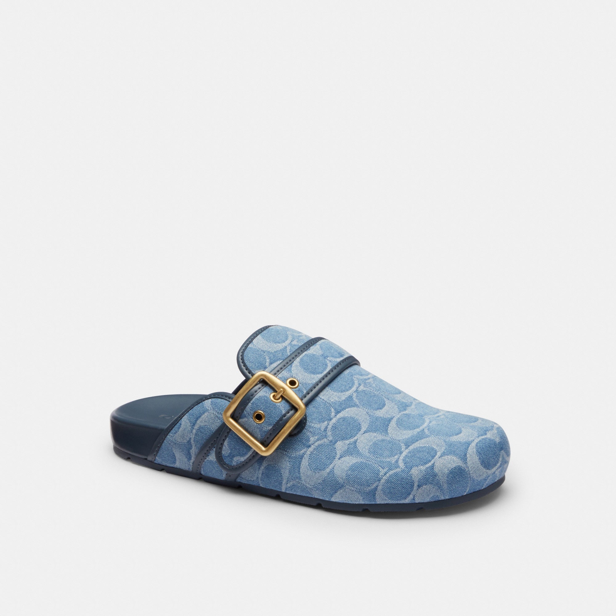 Archival Buckle Clog In Regenerative Cotton Signature Denim