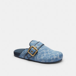 Archival Buckle Clog In Regenerative Cotton Signature Denim