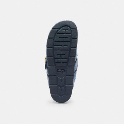 Archival Buckle Clog In Regenerative Cotton Signature Denim
