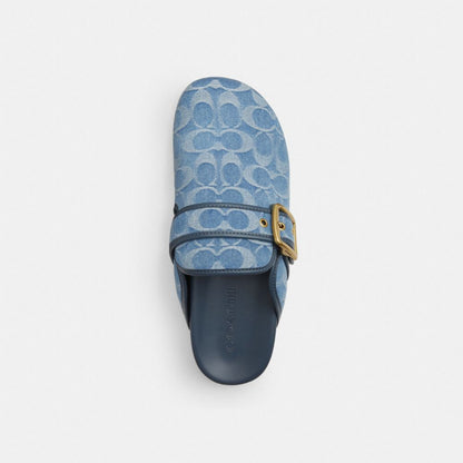 Archival Buckle Clog In Regenerative Cotton Signature Denim
