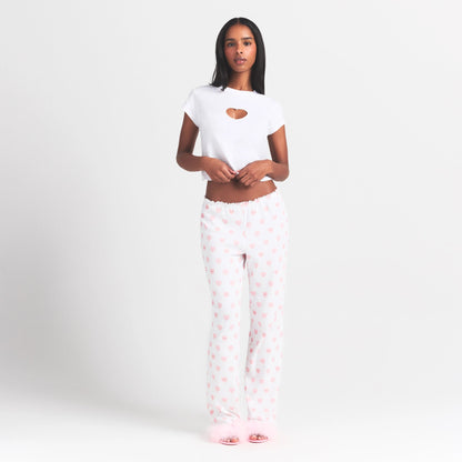 Logo Pointelle Straight Leg Pant