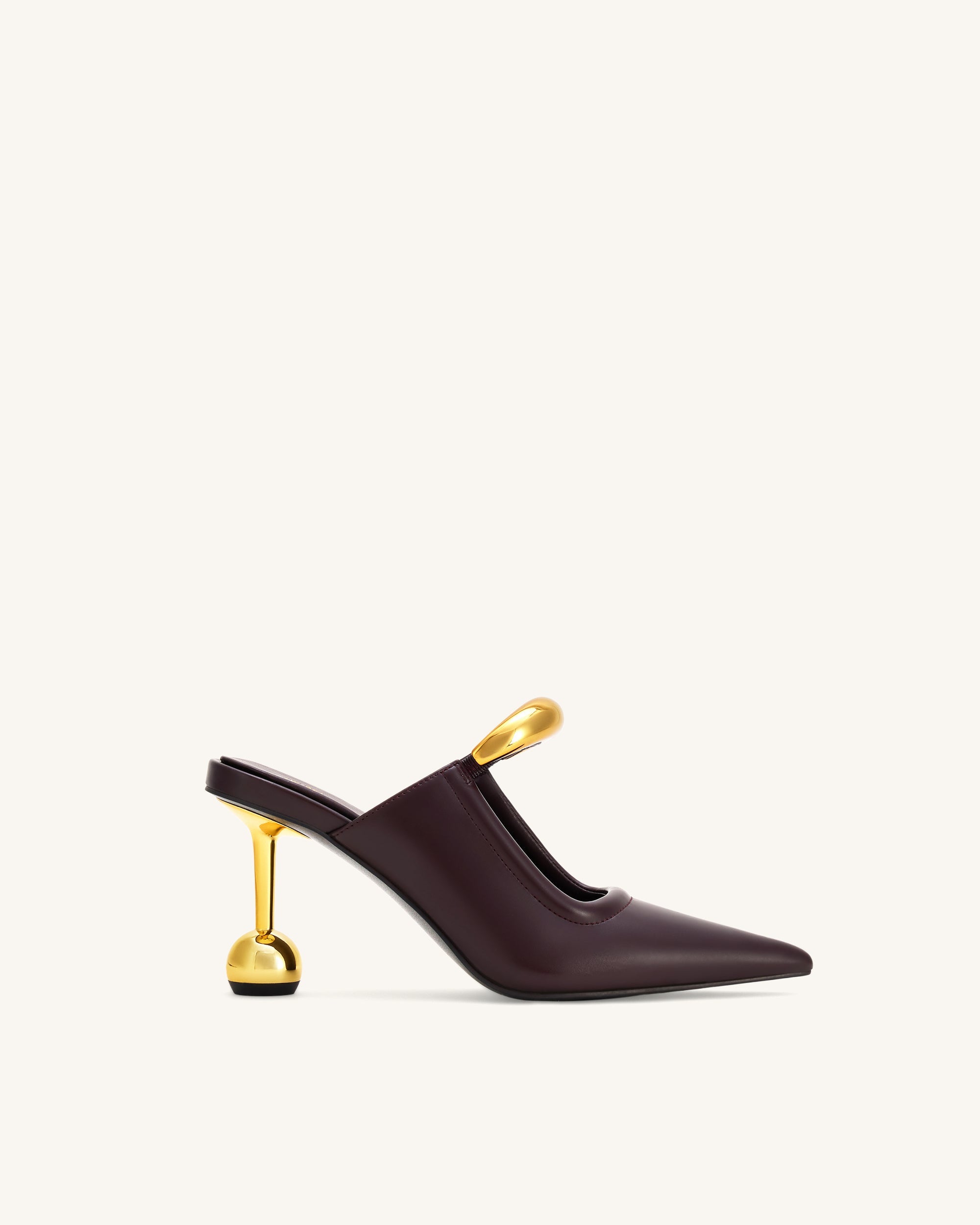 Sofia Metal Accent Sphere Heel Mules - Green
