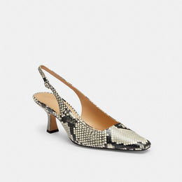 Slingback Heel With Snake Print