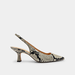 Slingback Heel With Snake Print
